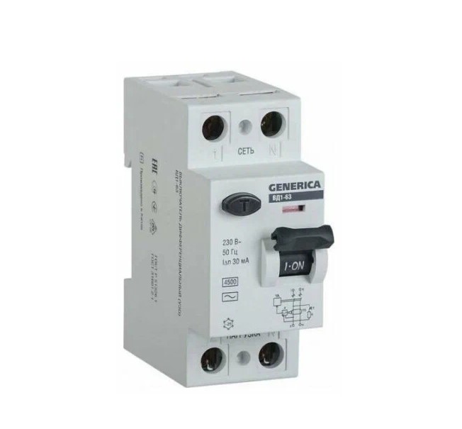 ���� IEK GENERICA ����. ���������������� (���) ��1-63 2P 25� 30��, ��� AC, 4,5��, ������. MDV15-2-025-030